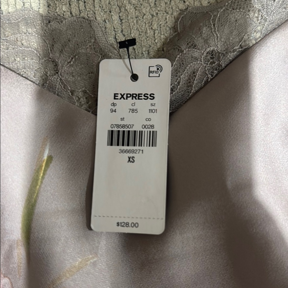 Express Lace Detail Dress in Gray